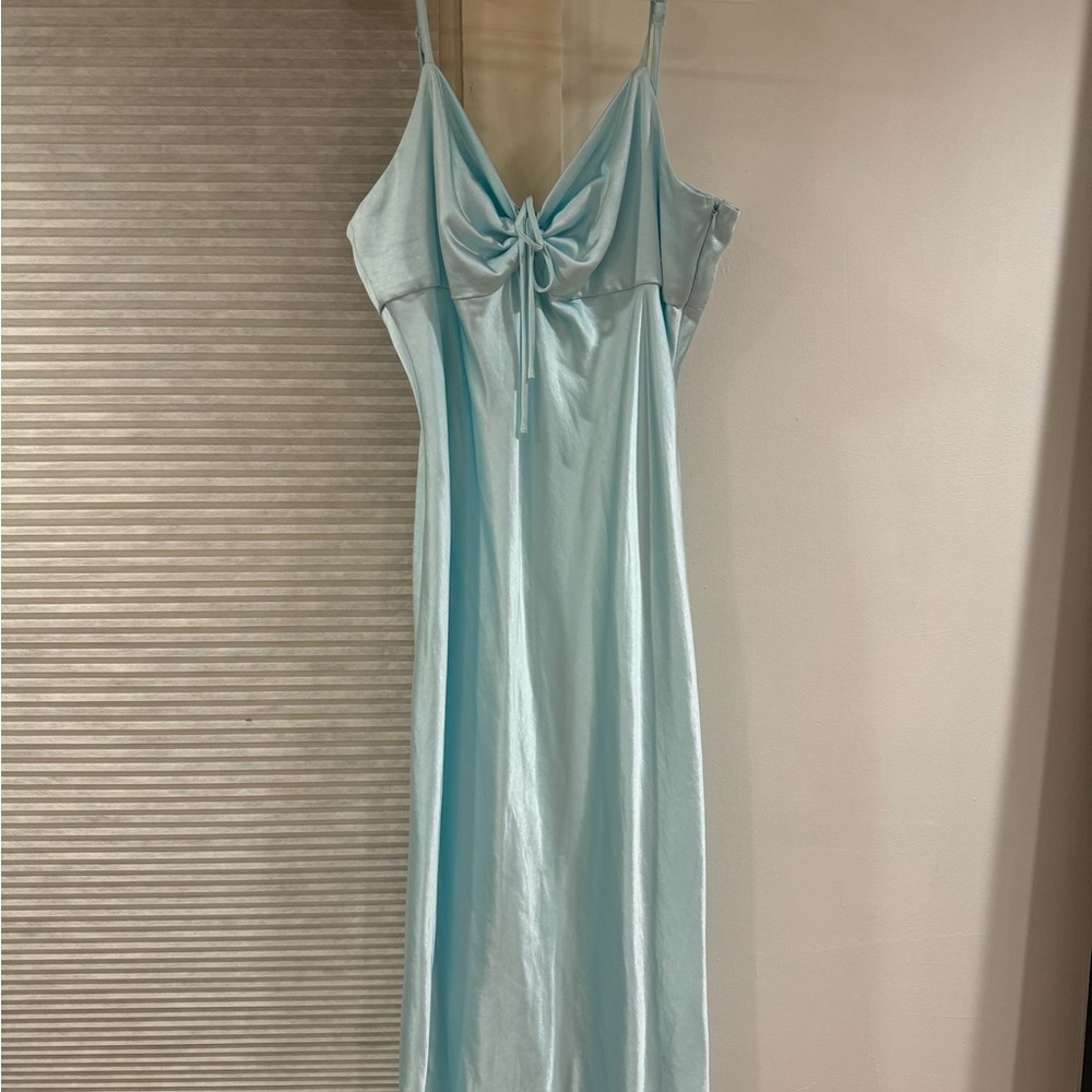 Maxi Coral Blue Silk Dress | Skies Are Blue